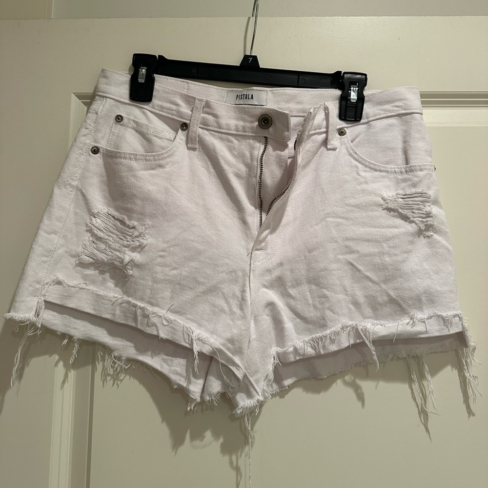 Pistola White Denim Shorts